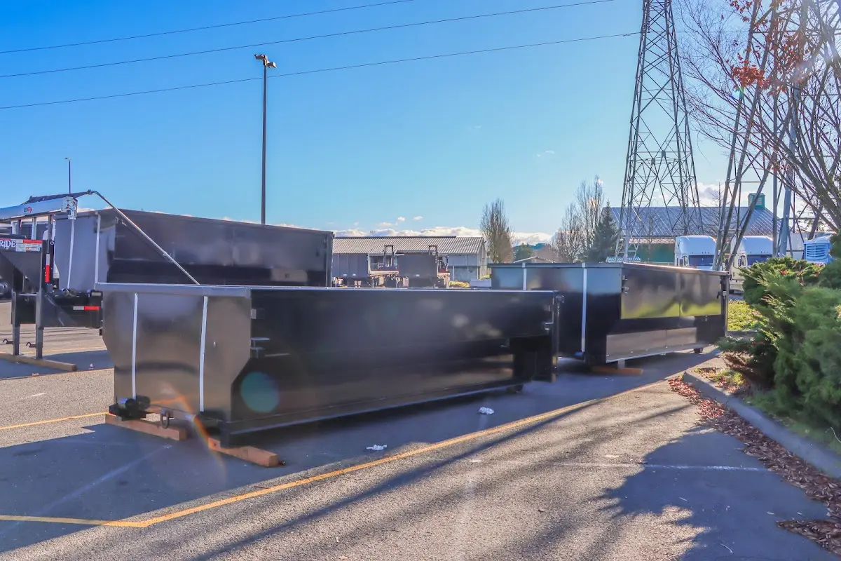 Roll-off dumpster ready for waste disposal at job site for 12 Yard Dumpster Rental in Pace